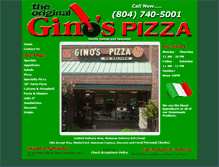 Tablet Screenshot of ginospizzashortpump.com